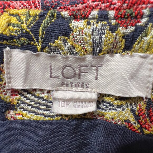 LOFT Petites Floral Jacquard Mini Skirt Multicolor Women's 10P - Picture 4 of 8